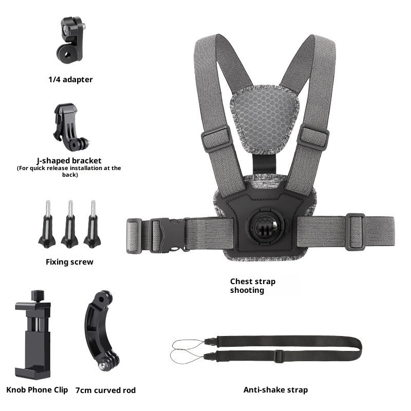 Chest Mount For Dual-camera Action Camera Setup Front And Rear