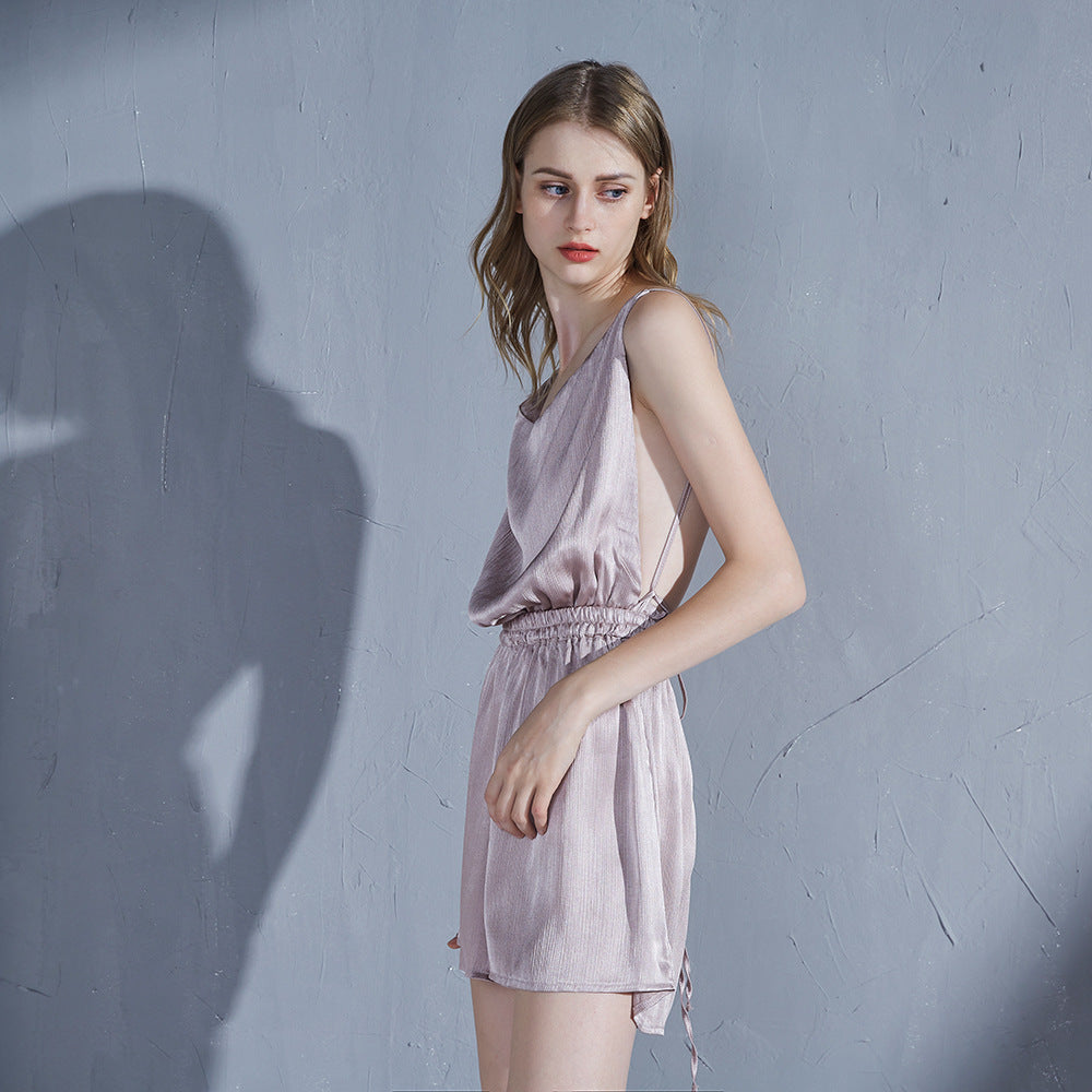 Season silk pajamas women thin