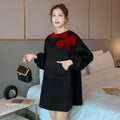 Fashionable bowknot black sweater women