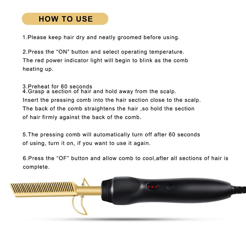 Press Comb Hot Comb Professional Hair Hot Comb Straightener Electric Hot Comb