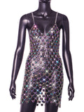 Gem Stitched Backless Dress Women