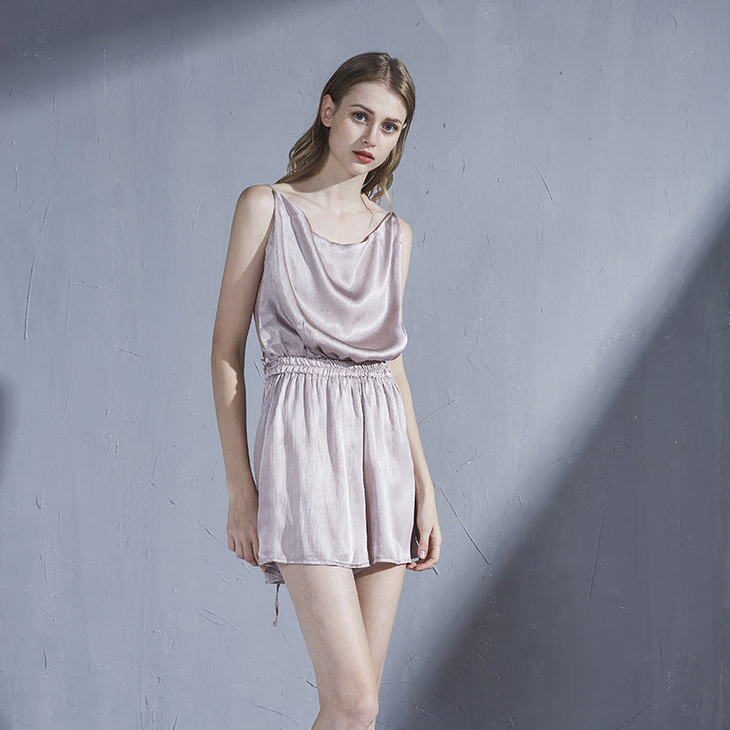 Season silk pajamas women thin
