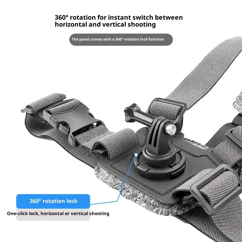 Chest Mount For Dual-camera Action Camera Setup Front And Rear