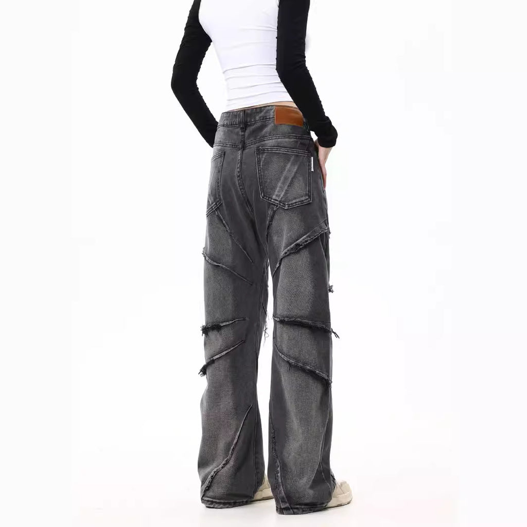 Old Pleated Cat Beard Slightly Flared Cow Fashion Brand Loose-fitting Wide-leg Trousers