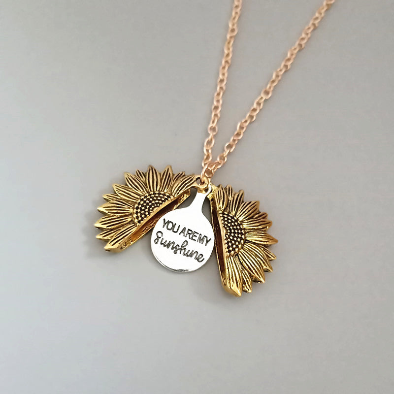 Sunflower Double Lettering Necklace