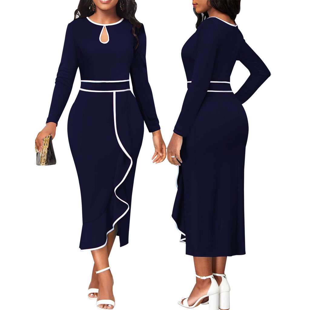 Lotus Leaf Women's Clothing Dress Long Sleeve