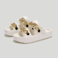 Chains Thick-soled Slippers For Women Indoor Floor House Shoes Summer Outdoor EVA Sandals Two-wearing Beach Shoes