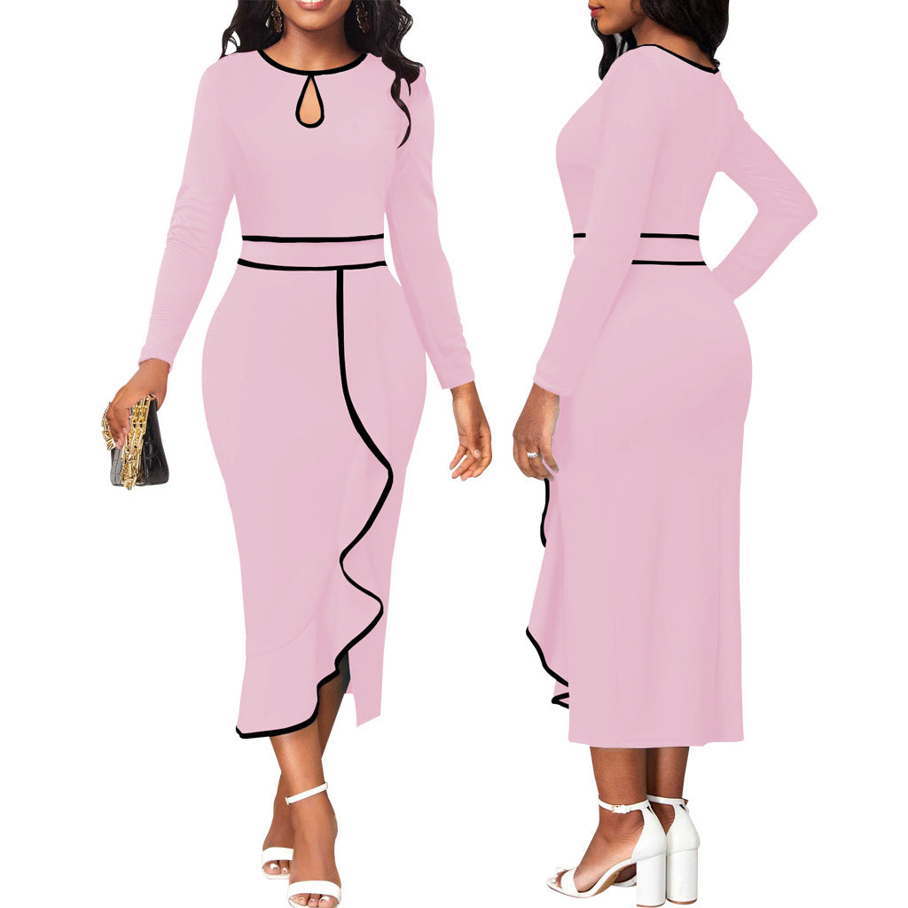 Lotus Leaf Women's Clothing Dress Long Sleeve