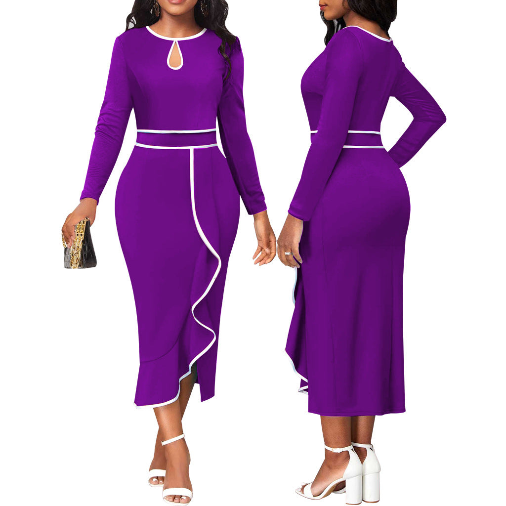 Lotus Leaf Women's Clothing Dress Long Sleeve