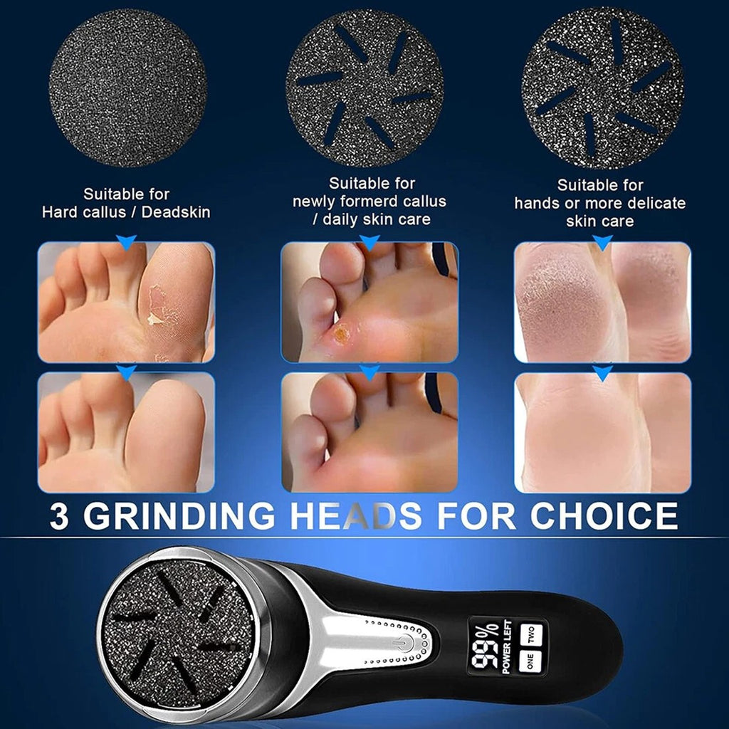 Electric Foot File Waterproof Hard Skin Remover Feet Pedicure Set Rechargeable