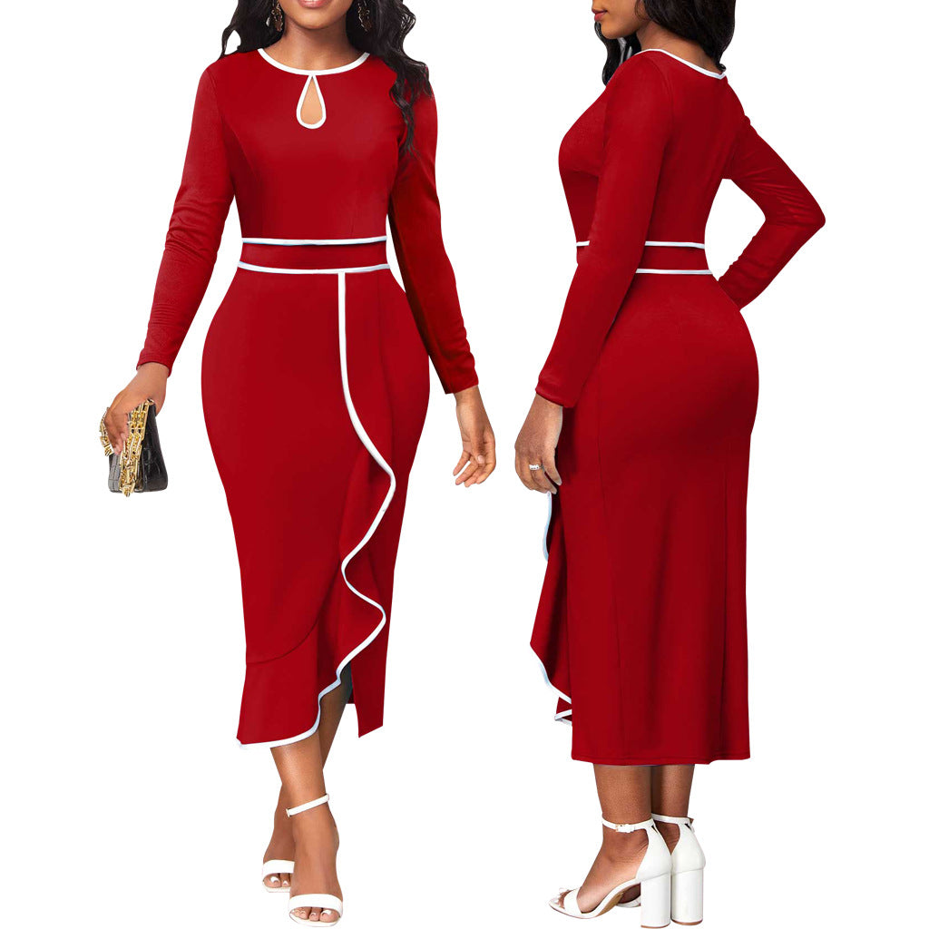 Lotus Leaf Women's Clothing Dress Long Sleeve