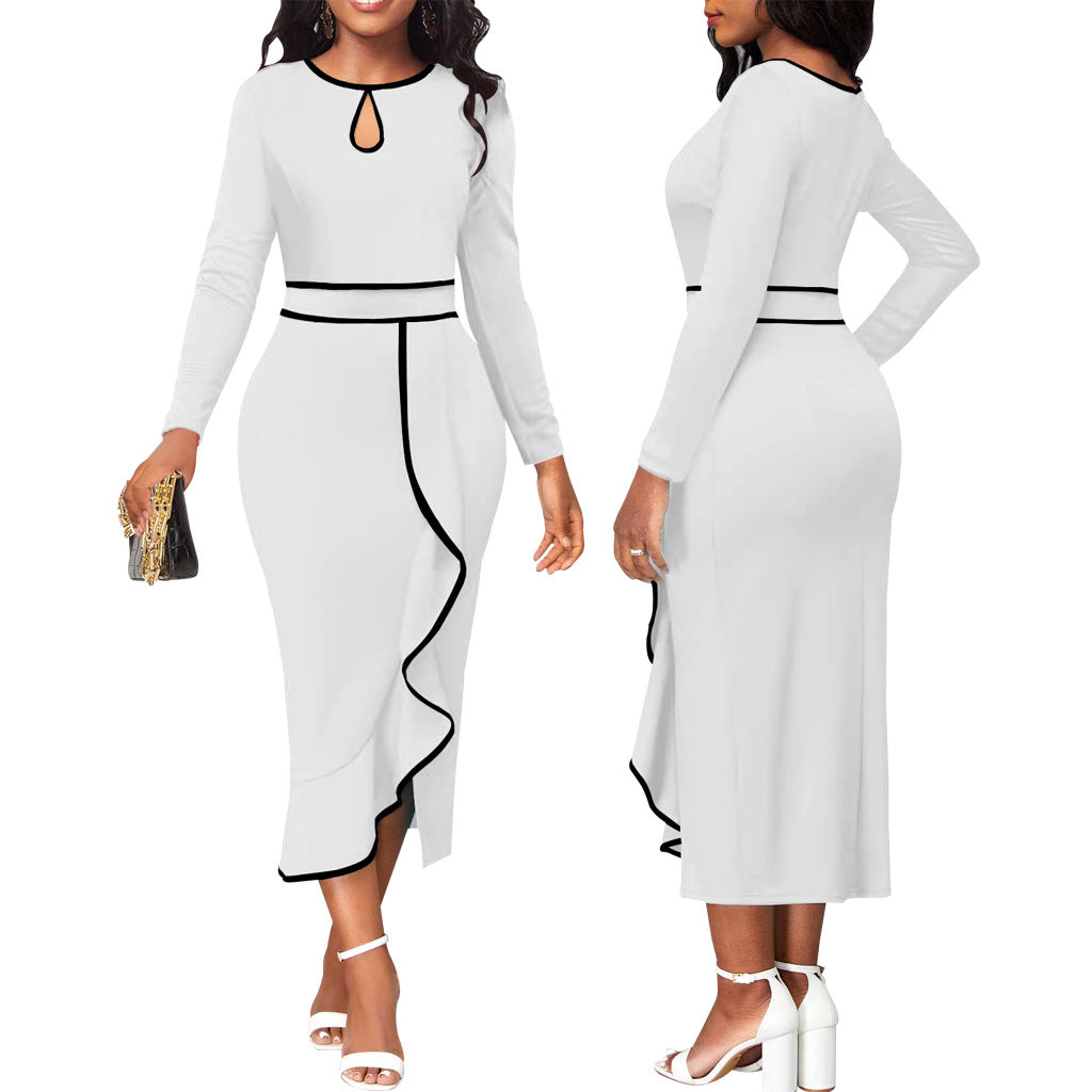 Lotus Leaf Women's Clothing Dress Long Sleeve