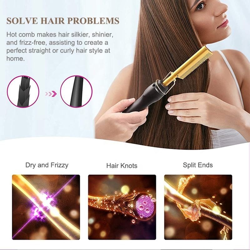Press Comb Hot Comb Professional Hair Hot Comb Straightener Electric Hot Comb