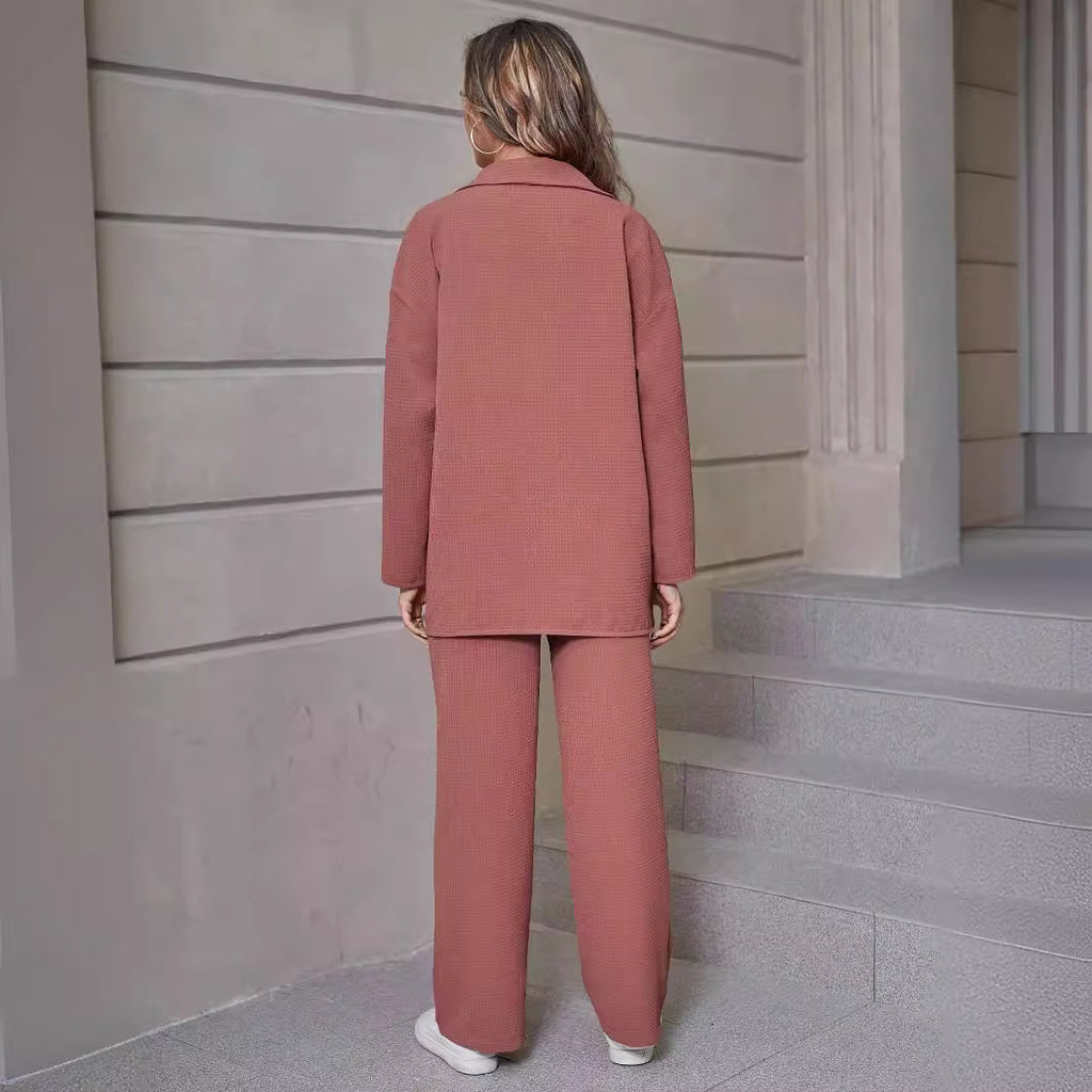 Lapel Cardigan Casual Suit Women