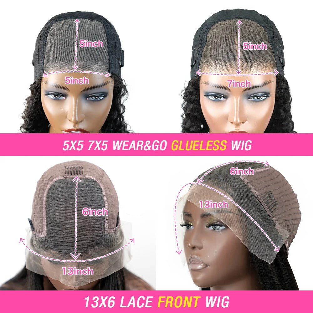 Kinky Curly Lace Frontal Wig Wear Go Glueless Wig Afro Curly Human Hair Wigs