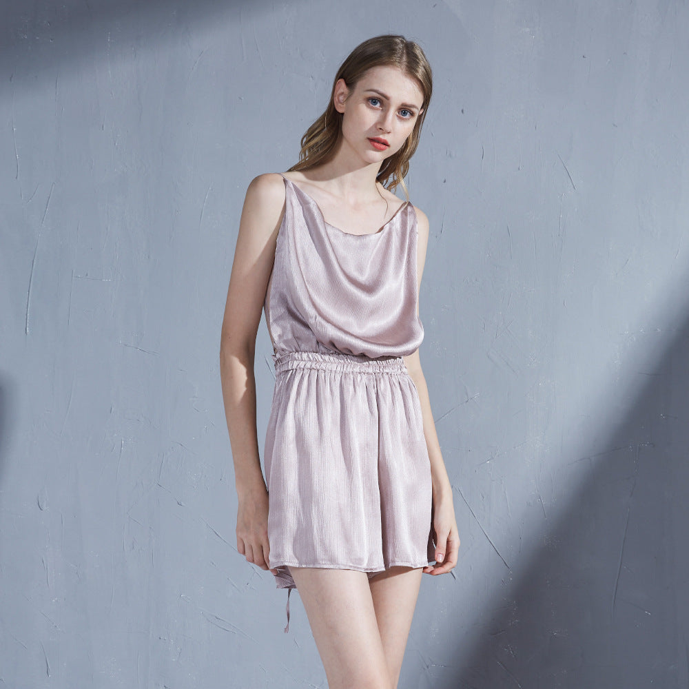 Season silk pajamas women thin