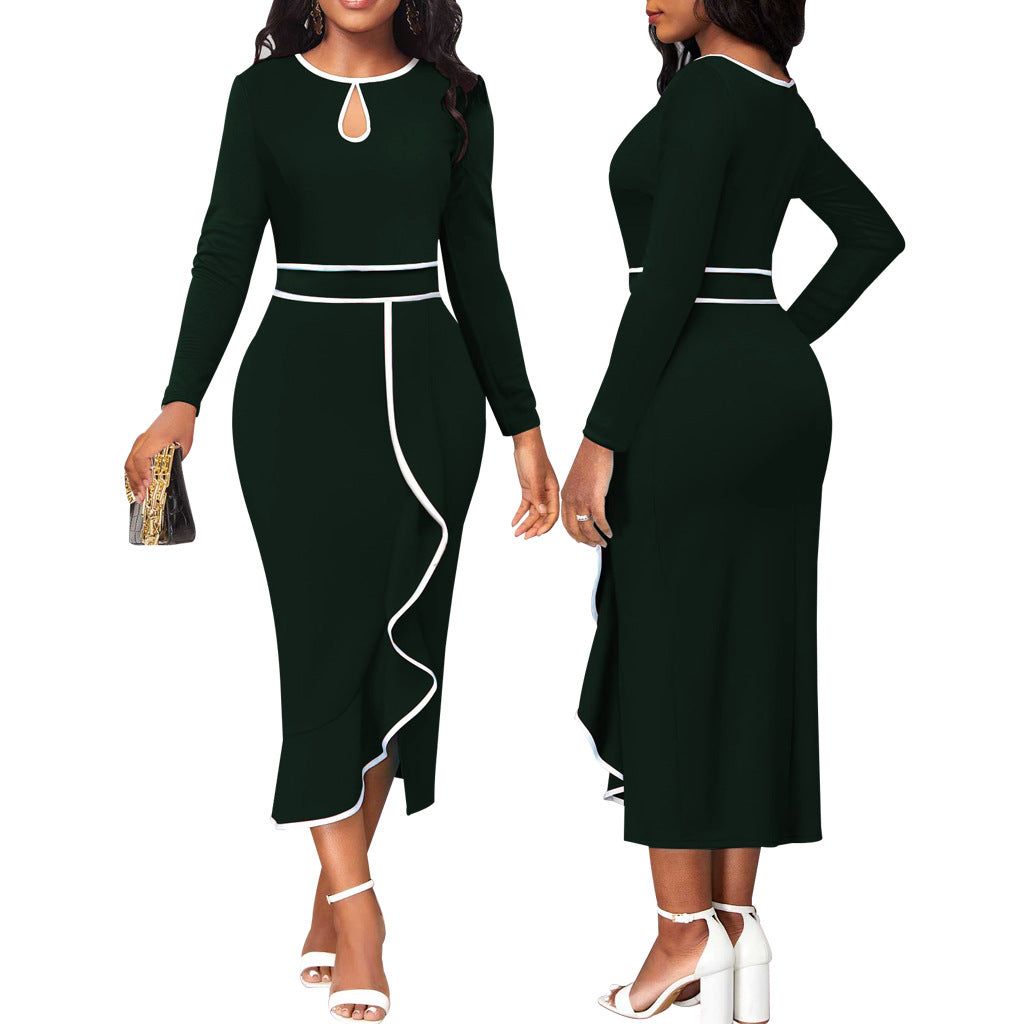 Lotus Leaf Women's Clothing Dress Long Sleeve