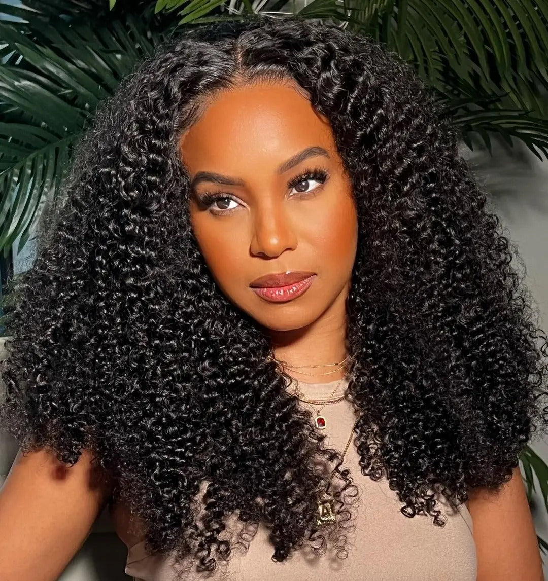 Kinky Curly Lace Frontal Wig Wear Go Glueless Wig Afro Curly Human Hair Wigs