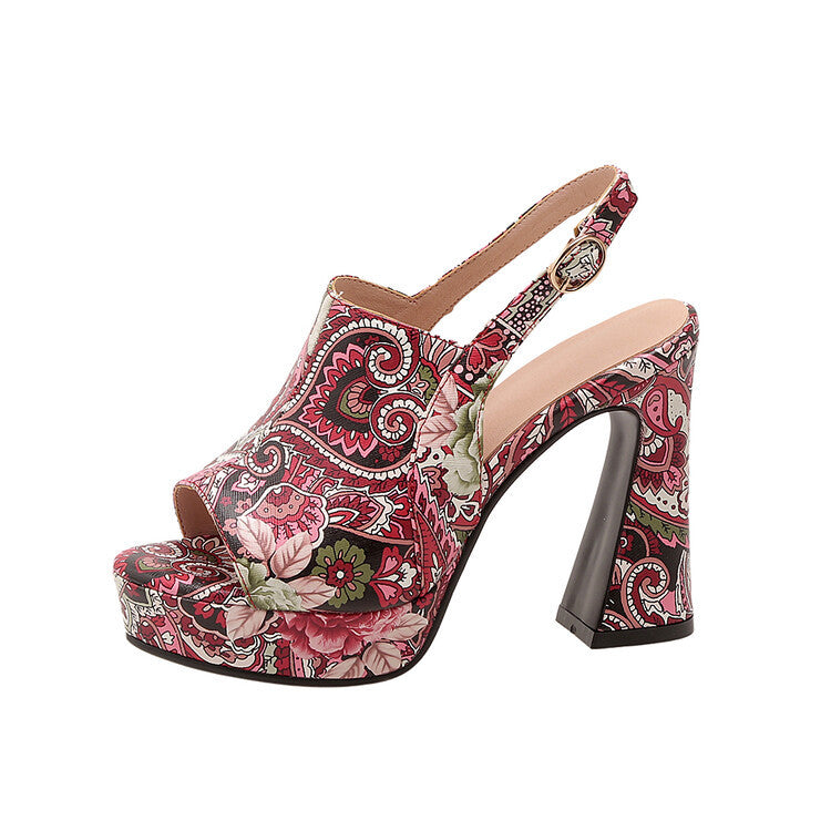 Fish-mouth Thick-soled High-heeled Sandals For Women
