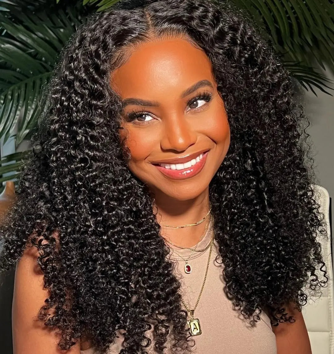 Kinky Curly Lace Frontal Wig Wear Go Glueless Wig Afro Curly Human Hair Wigs