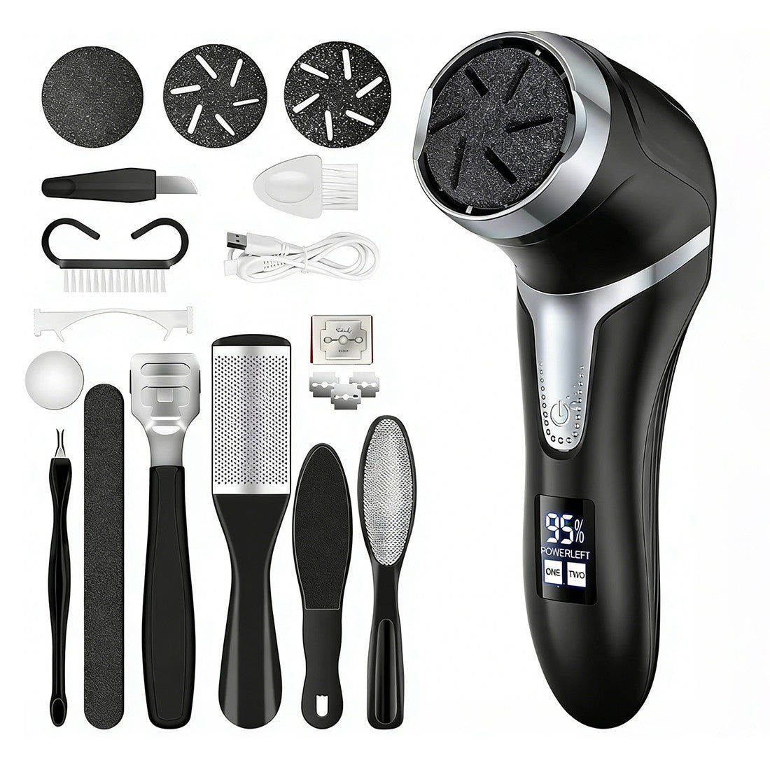 Electric Foot File Waterproof Hard Skin Remover Feet Pedicure Set Rechargeable