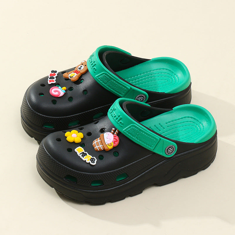 Muffin With Platform Sandals Women Outside Wear Covered Head Slippers