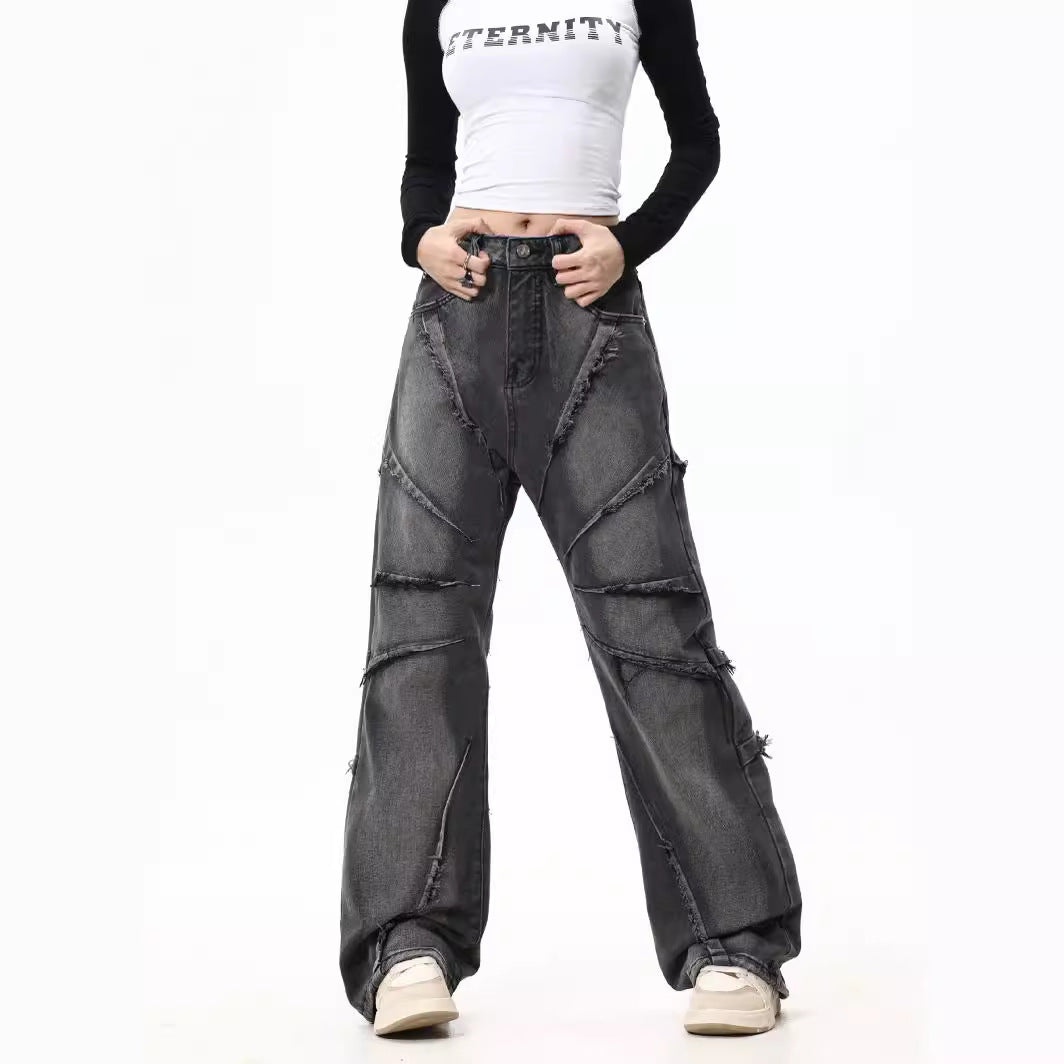 Old Pleated Cat Beard Slightly Flared Cow Fashion Brand Loose-fitting Wide-leg Trousers