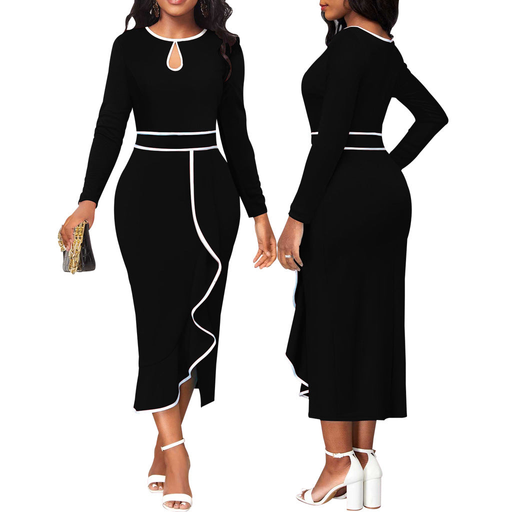 Lotus Leaf Women's Clothing Dress Long Sleeve