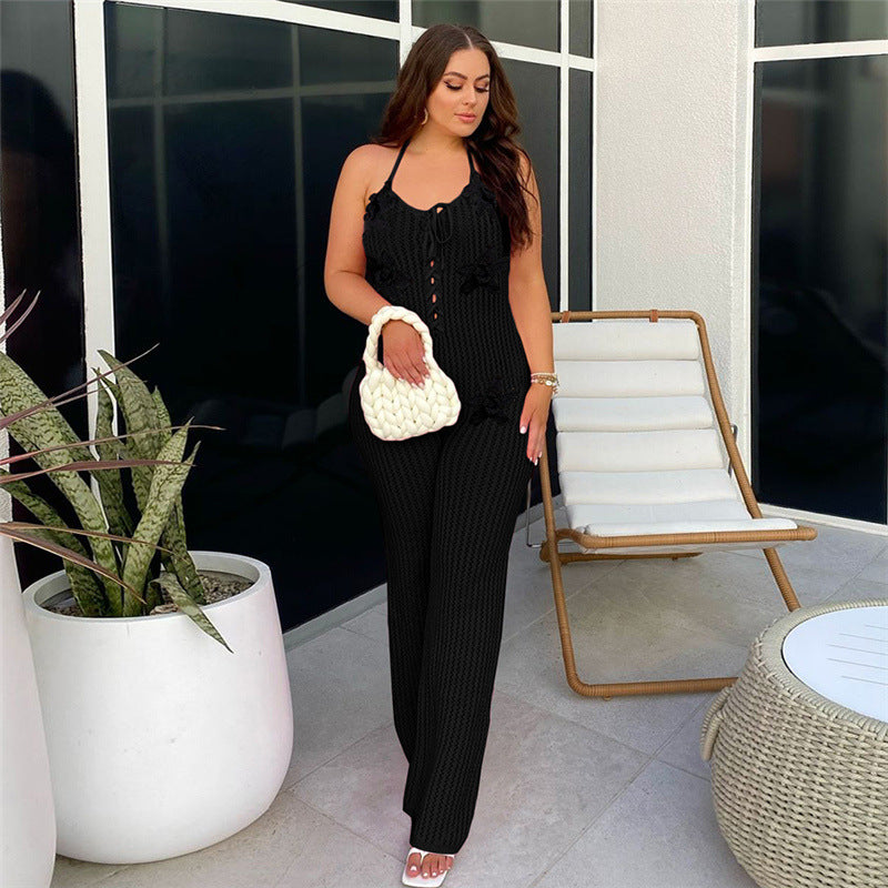 Knitted Hollow Backless Bodysuit Women