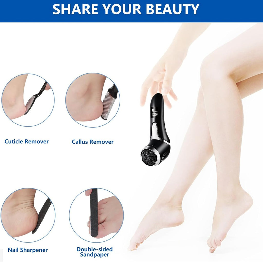 Electric Foot File Waterproof Hard Skin Remover Feet Pedicure Set Rechargeable