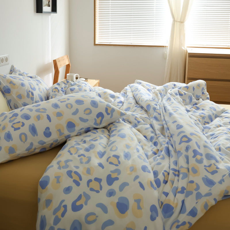 Pastoral Style Knitted Bed Cotton Floral Quilt Cover  Sheets